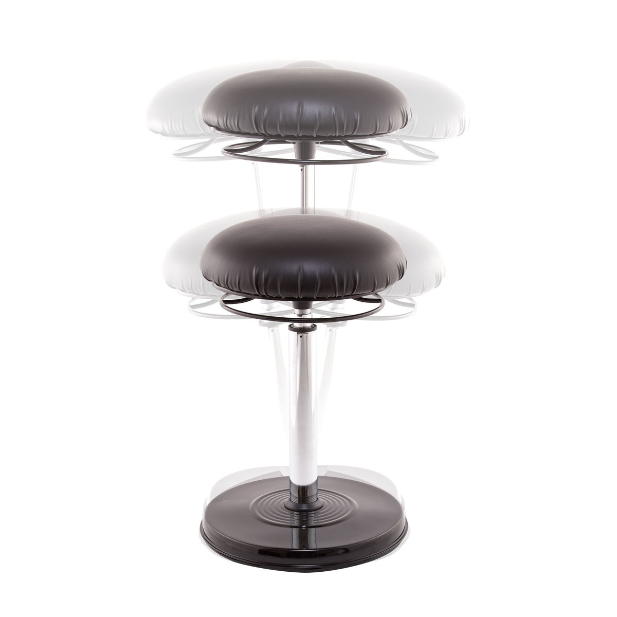 Office PLUS Sit-Stand Black Leather-Like Wobble Chair