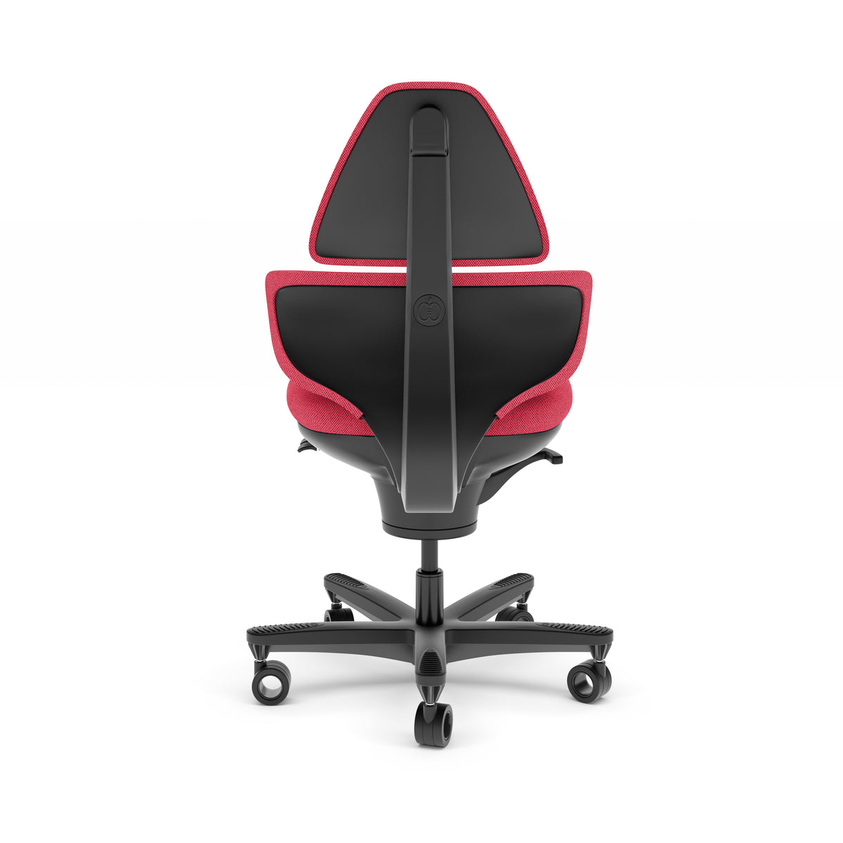 CoreChair Elite active sitting chair in Coral, rear view showing the Clever Spine back
