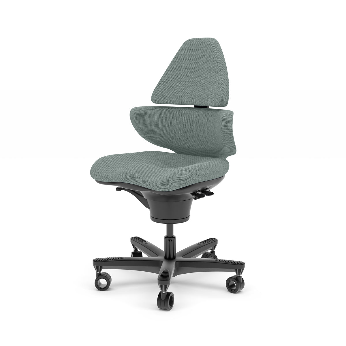 CoreChair Elite active sitting chair in Reed Green, three-quarter view