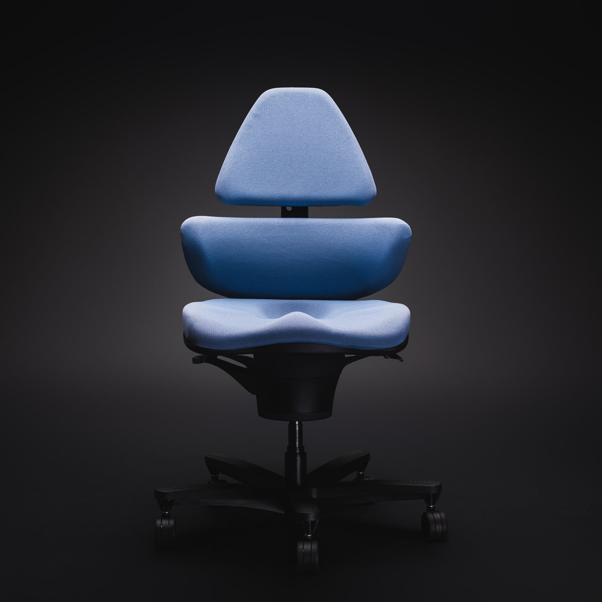 CoreChair Elite two-tier back with pelvic stabilizer and thoracic support pad