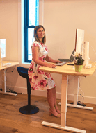 CorePerch Active Stool perching at office standing desk by Active Goods Canada