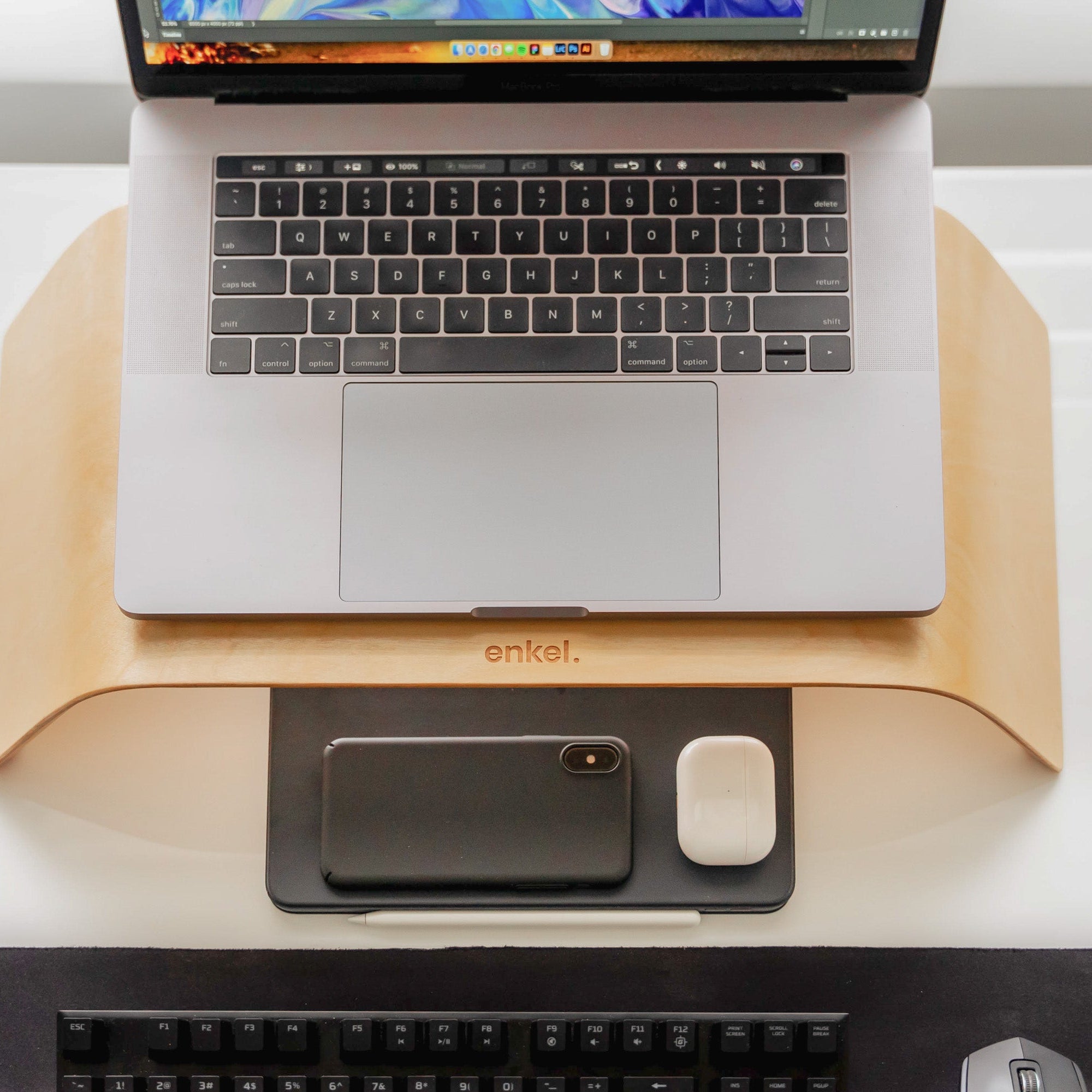 Enkel Ergonomic Birch Wood Monitor Stand from Active Goods Canada