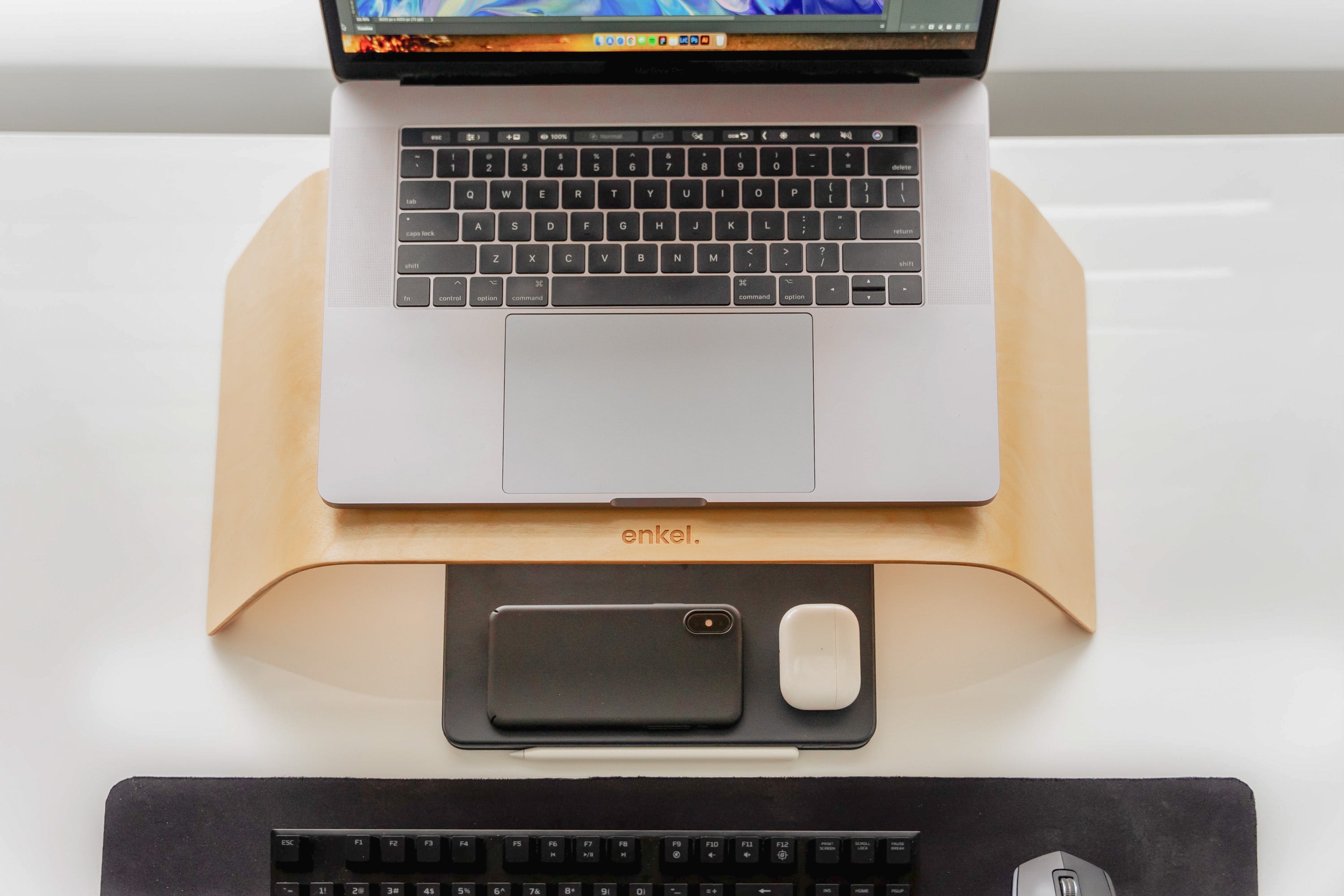 Enkel Ergonomic Birch Wood Monitor Stand from Active Goods Canada