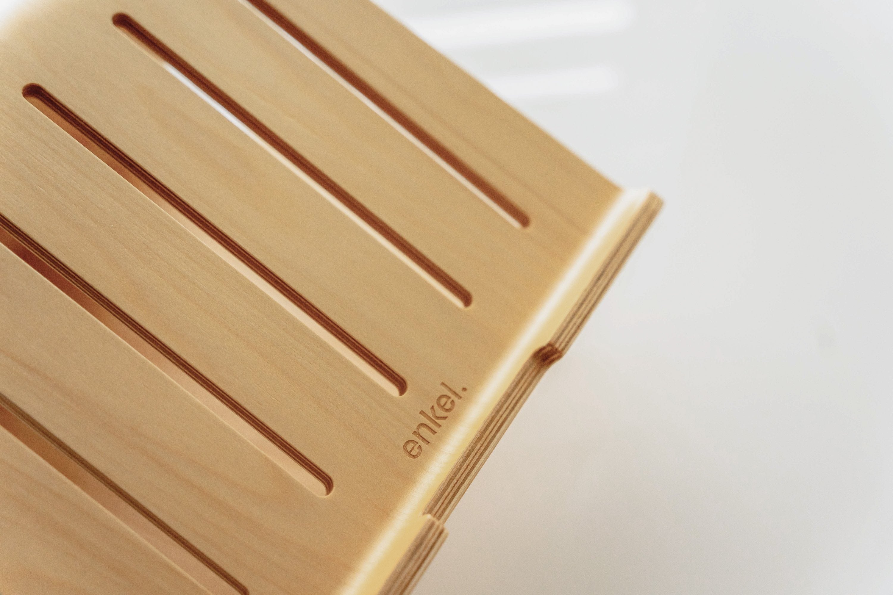 Enkel Ergonomic Birch Wood Laptop Stand from Active Goods Canada