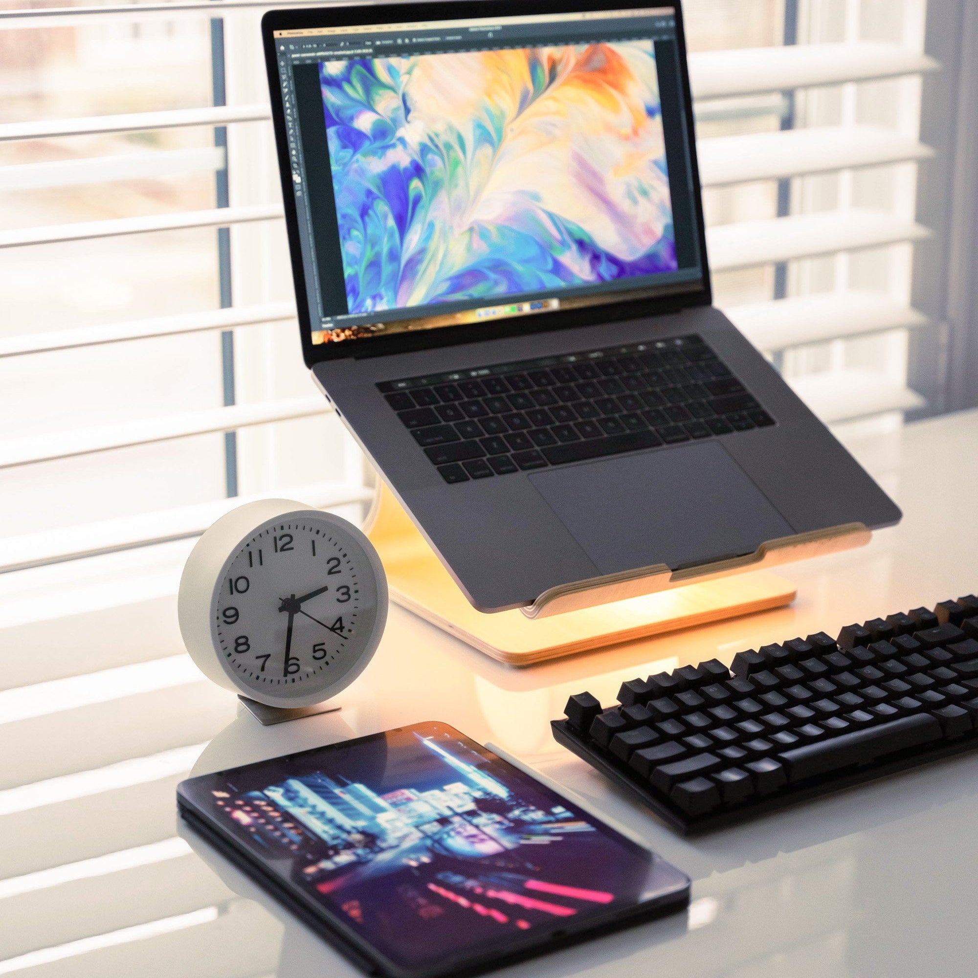 Enkel Ergonomic Birch Wood Laptop Stand from Active Goods Canada