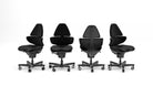 CoreChair Elite active sitting chair in Soft Black, front, side, rear and three-quarter views