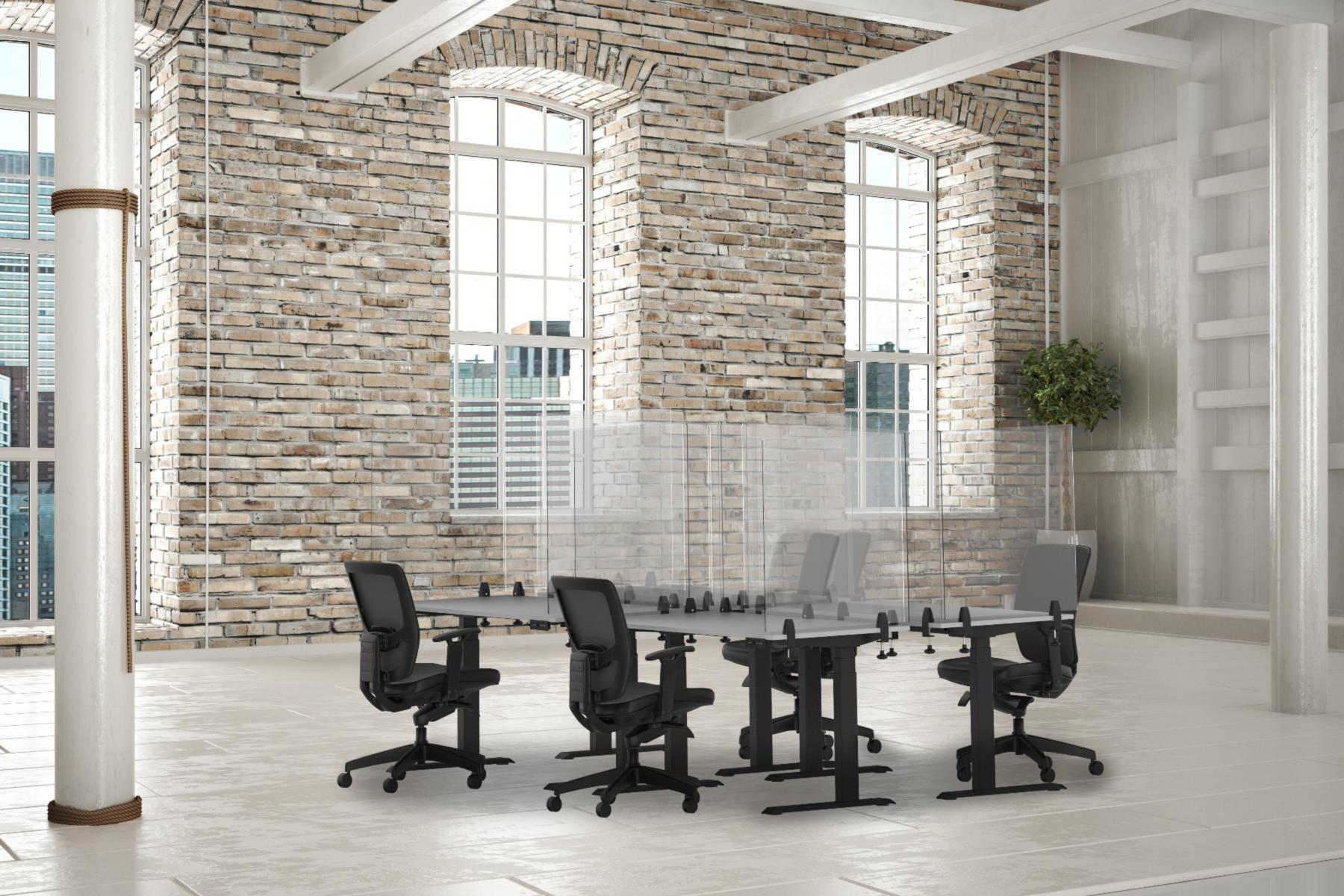 Luxor RECLAIM Acrylic Sneeze Guard Desk Divider from Active Goods Canada